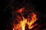 Bonfire on a dark night