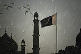 Photo of Lahor with Flag of Pakistan and Badshahi Mosque