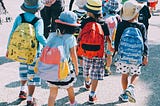 school students walking together