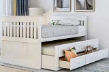 Rhomtree Twin Captain's Daybed with Storage | Ideal for Kids and Guests | White Finish | Image