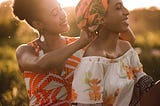 two african dressed ladies