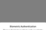 Biometrics API in a reactive way
