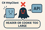 C# HttpClient cause header or cookie too large issue