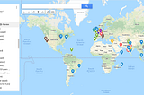 Where is everyone from — Google Map view on our 2020–2021 cohort