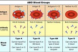 Figure is showing three main types of blood groups.