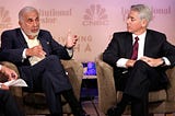 Carl Icahn and Bill Ackman at the 2014 CNBC Institutional Investor Delivering Alpha Conference in New York.