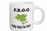 3drose Frog Mug - A Fully Rely on God Creation | Image