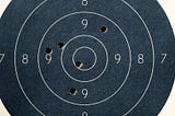 Upclose image of a shooting target