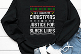 black owned christmas sweater gift for the holidays. black owned clothing.