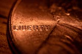 close up of an American penny