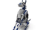 Futuristic Police Robot Dog Sitting Pose