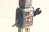 Old-fashioned wind-up robot toy