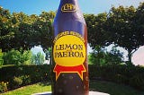 A statute bottle of Lemon and Paeroa in New Zealand