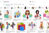 Search results on Google images for “shopping clipart”.