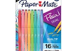 paper-mate-flair-duo-felt-tip-porous-point-pen-stick-medium-0-7-mm-assorted-ink-and-barrel-colors-16-1