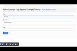 Python Django Tags System Example Tutorial — Tuts-Station.com
