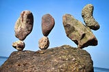 Stones precariously balanced