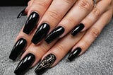 Coffin-Black-Acrylic-Nails-1