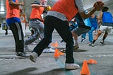 Adults Playing Dodgeball