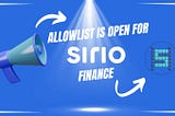 Allowlist is open for Sirio Finance — the first lending & borrowing protocol built on Hedera