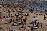 A crowded beach