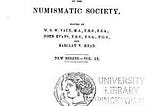 The Numismatic Chronicle, and Journal of the Numismatic Society | Cover Image