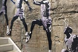 Mural of Michael Jordan jumping to dunk
