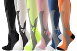Different designs of diabetic compression socks