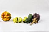 Rotting fruit and vegetables.