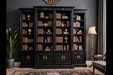 Black-Bookcase-With-Doors-1