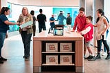 A new Meta retail store filled with customers.
