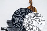 12pc-planet-melamine-plate-bowl-dinnerware-set-black-1