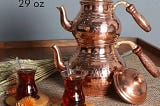 Hammered Samovar Style Copper Tea Kettle Pot - Ada's Style | Image