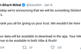 Kavin Mittal announced Hike’s shut down via a tweet