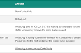 What’s new in WhatsApp beta for iOS 22.6.0.73?