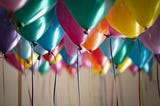 A room full of party balloons