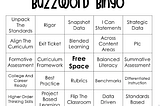 Buzzword bingo card