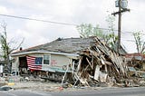A photo of a house post hurricane
