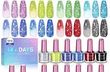 womens-saviland-12-colors-glitter-nail-polishset-quick-dry-nail-lacquerset-green-red-diamondsparklys-1