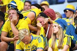 Swedish football fans in despair after crashing out of the FIFA World Cup 2018.
