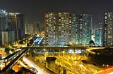 A modern smart city in night view