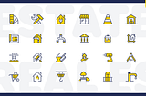 Real Estate Looping Colorful Icons