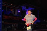 Me running, and crying my way to the finish line on the NYC Marathon