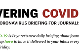 How Poynter’s Al Tompkins thinks about his COVID-19 newsletter