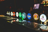 beer pulls at a pub.