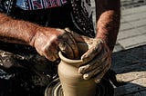 Potter turning a pot