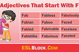 Adjectives That Start With F