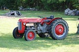 Large red tractor