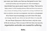 Kindle quote of Osho on difference between knowledge and ignorance