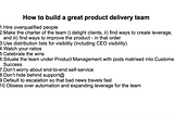 How to build a great product delivery team